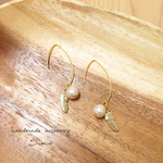 フェザーパールピアス