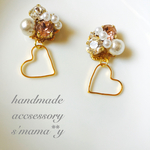 再販♡heart＊モチーフスワロフスキーbijou ピアス