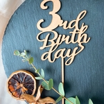 3歳　お誕生日　ケーキトッパー　MDF
