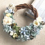 * Light blue × Rose * wreath * ギフト リース　母の日