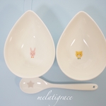 【名入れOK】離乳食が楽しくなる小皿2つ&スプーンセット  離乳食 食器 ベビー食器 出産祝いにも♡