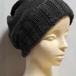 ~再販~シンプル　ニット帽　引き揃え編み　グレー