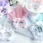 （再販）プリンセス花冠（ティアラ、カラーヴェール付）受注後製作　ペット用