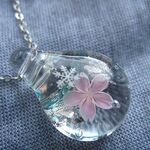 【とんぼ玉】寒桜のペンダント。　Sサイズ。【ガラス工芸】