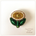 ビーズ刺繍ブローチ　〜Coup de Coeur〜 Imaginary flower 
