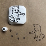 柴犬の足跡ぺたぺたはんこ