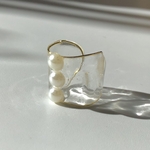 wire ring wide pearl