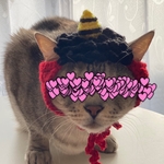 赤鬼さん.節分.2月.ニット帽.猫.被り物.コスプレ.毛糸.ハンドメイド