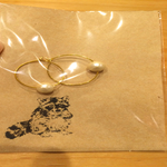 わっかコットンパールピアス