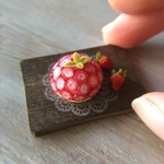 ミニチュア　いちごのドームケーキ　ズコット