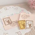 うさぎの切手風スタンプと春の消印セット