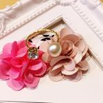 ♡スワロフスキー&パール＊フォークリング♡