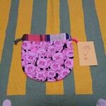 丸巾着（小）☆USAコットン★ぶた✕サークル