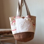 coco...様専用*アンティーク手刺繍*パッチワーク*かごバッグ