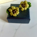 秋色　お花ピアス