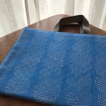 図書バッグ　福岡　バックバッグ　ブックカバー　ブルー