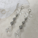 Butterfly bubble aurora water glass pierce/earring