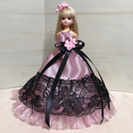 リカちゃんドレス　ピンク×黒