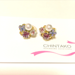 purple✳︎flower  イヤークリップ