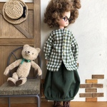 リカちゃん服＊前後どちらでもブラウス・森のチェック
