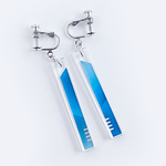 【hourglass／blue】ピアス・イヤリング｜アクリルアクセサリー｜｜｜モード系｜ユニーク｜個性的｜ストリート系｜メンズ｜スティック｜揺れる｜青｜スタイリッシュ