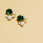 キラキラビジューピアス  エメラルド