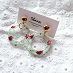 レジン ローズ フラワー イヤリング or ピアス