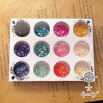 【★箱難あり】 シェルフレーク 中粒 12色セット / 貝殻 貝 シェル シェルストーン ネイル レジン 封入素材（1個）