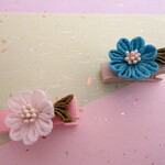 ベビークリップ　✿タンポポ✿《葉付き》【選べる11色】つまみ細工　お宮参り　初節句　ひなまつり