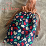 体操着袋（ピンク×チューリップ）/ 体操着入れ / 体操服入れ / オムツケース/ gym suit bag / diaper case（pink×tulip）