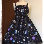 宇宙柄フレアジャンパースカート