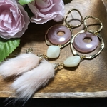ピンクのゆるふわ系 ピアス