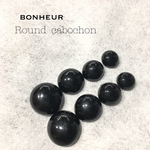 A219【送料無料】ラウンド  カボション  ブラック  黒  4size8pcs