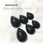 【送料無料】ドロップ  カボション  ブラック  黒  3size6pcs
