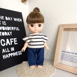 ボーダートップス&デニムパンツ&ヘアゴムセット＊メルちゃん ソランちゃんの服＊