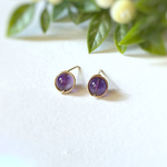 再販♡ 14kgf アメジスト ワイヤーピアス/イヤリング変更可能　