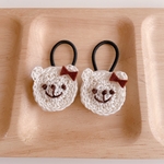 ★送料無料★キッズ向け♡ホワイトチョコのくまのヘアゴム