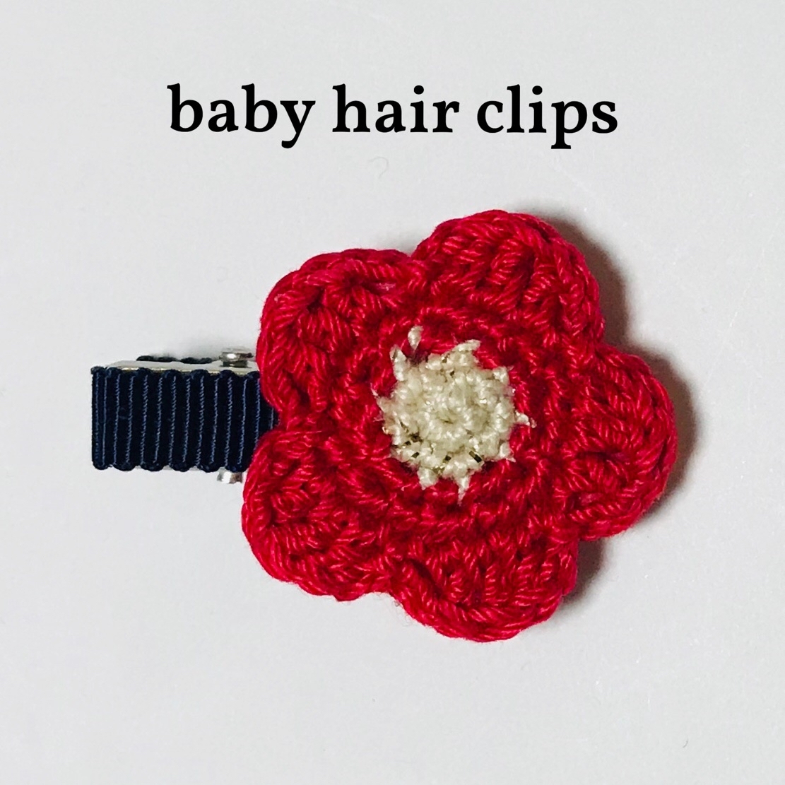ベビー ヘアクリップ アネモネの花(赤)✩.*˚ - gaaaco's hair