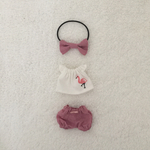 051 フラミンゴの刺繍チュニック、カボチャパンツ、リボンの３点セット