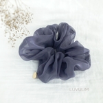 《再販》088 透け感のあるビッグシュシュ blue