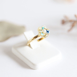 flower mini ring ブルー