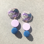 baby pink×blue刺繍ピアス
