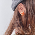一点限り＊Orange♡  Candy flower ＊イヤリングのみ
