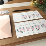 「ハートのお花」ミニバレンタインカード10枚入り