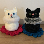 むなげがもこもこなねこのあみぐるみ