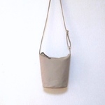 受注製作☆B5倉敷帆布バケツ型ショルダーバッグ☆light brown×gold