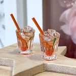 ☆オレンジソーダ　さくらんぼ入り☆  ミニチュア　ドリンク　シルバニア　置物