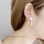 アレルギー対応✨チタンポスト　メタルピアス　パールキャッチ付き　ピアス