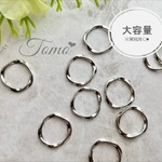 ◆大容量◆【約100個】16mm  ロジウム  ねじれサークル  ラウンド型パーツ♡ #60009