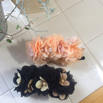 紫陽花とシフォンのバナナクリップ